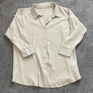 Sioni Faux Leather Trim Longline Button Down Cardigan Sweater, 2X
